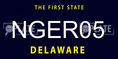 NGER05 Delaware License Plate