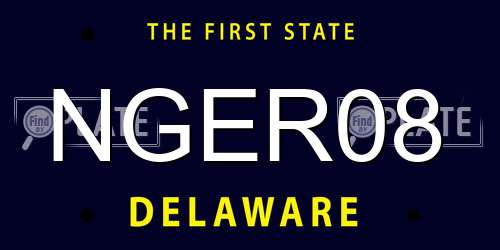 NGER08 Delaware License Plate