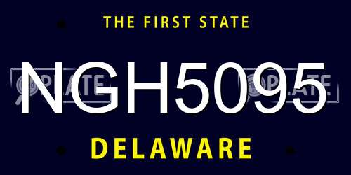 NGH5095 Delaware License Plate