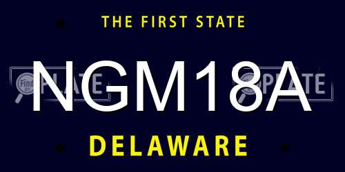 NGM18A Delaware License Plate