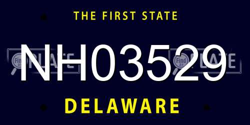 NH03529 Delaware License Plate
