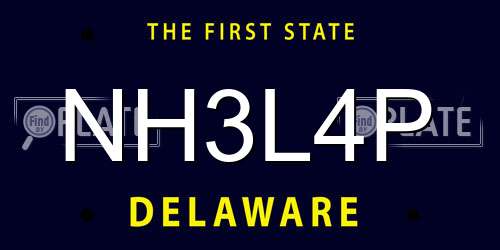 NH3L4P Delaware License Plate