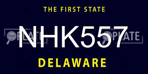 NHK557 Delaware License Plate