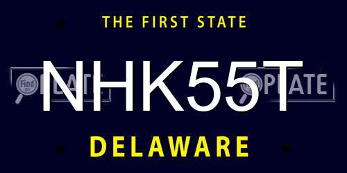 NHK55T Delaware License Plate