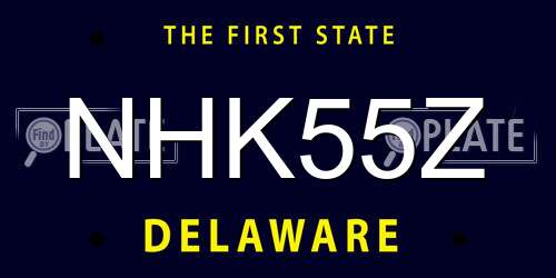 NHK55Z Delaware License Plate