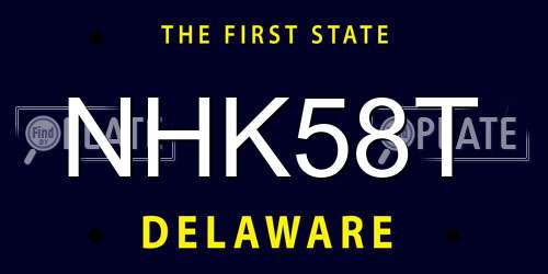 NHK58T Delaware License Plate