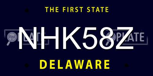 NHK58Z Delaware License Plate