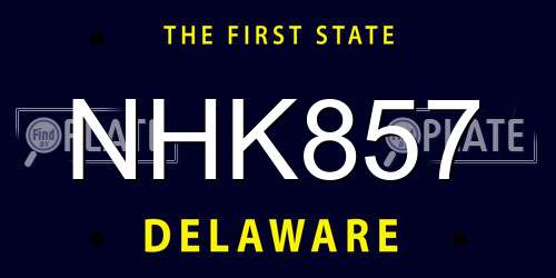 NHK857 Delaware License Plate