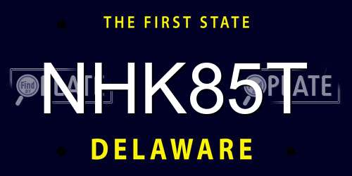 NHK85T Delaware License Plate