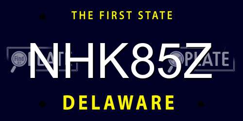 NHK85Z Delaware License Plate