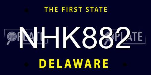 NHK882 Delaware License Plate