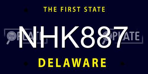 NHK887 Delaware License Plate