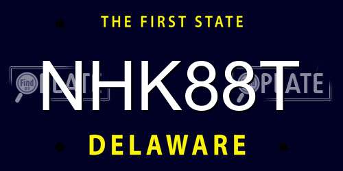 NHK88T Delaware License Plate