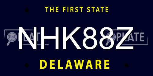 NHK88Z Delaware License Plate