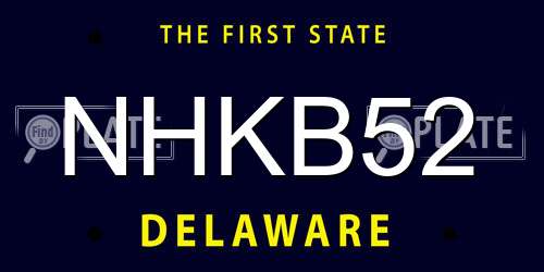 NHKB52 Delaware License Plate