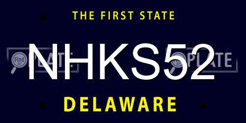 NHKS52 Delaware License Plate