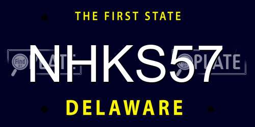 NHKS57 Delaware License Plate