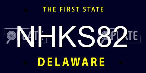NHKS82 Delaware License Plate