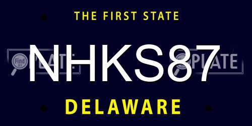 NHKS87 Delaware License Plate
