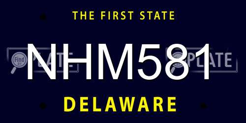 NHM581 Delaware License Plate