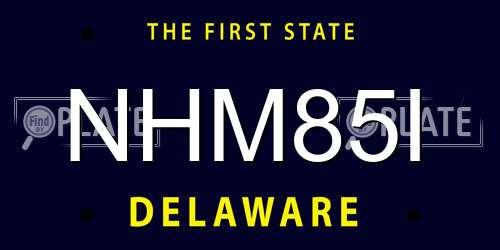 NHM85I Delaware License Plate