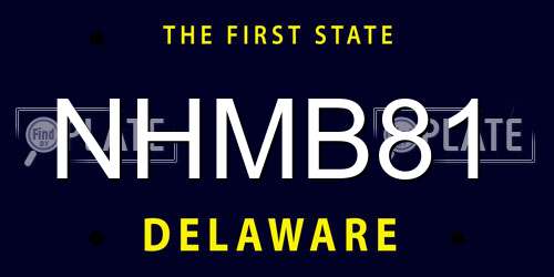 NHMB81 Delaware License Plate