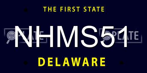 NHMS51 Delaware License Plate