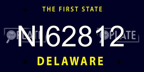 NI62812 Delaware License Plate