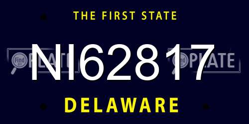 NI62817 Delaware License Plate