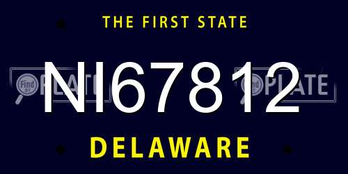 NI67812 Delaware License Plate