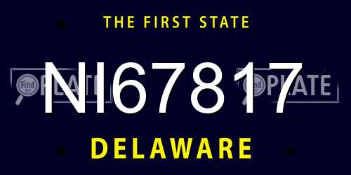 NI67817 Delaware License Plate