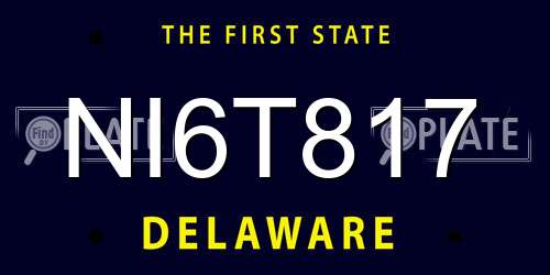 NI6T817 Delaware License Plate