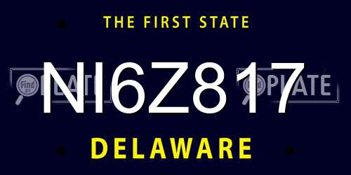 NI6Z817 Delaware License Plate