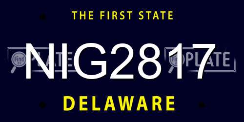 NIG2817 Delaware License Plate
