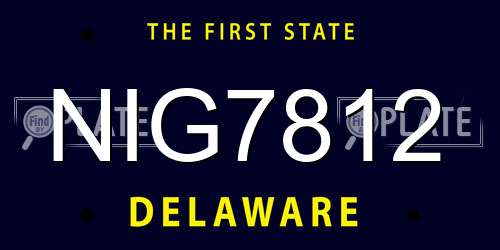 NIG7812 Delaware License Plate