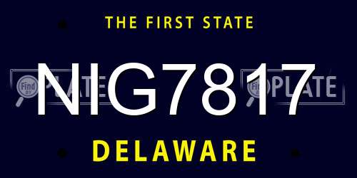 NIG7817 Delaware License Plate