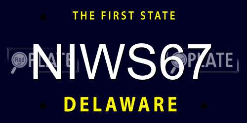 NIWS67 Delaware License Plate