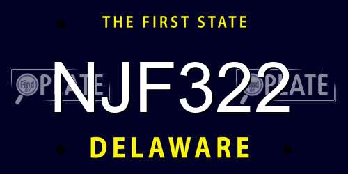NJF322 Delaware License Plate