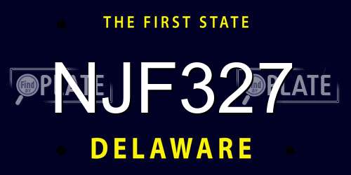 NJF327 Delaware License Plate