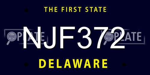 NJF372 Delaware License Plate