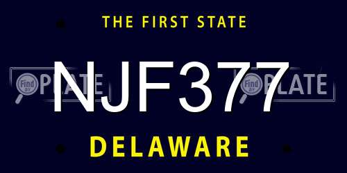 NJF377 Delaware License Plate
