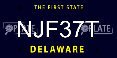 NJF37T Delaware License Plate