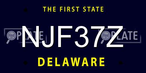 NJF37Z Delaware License Plate