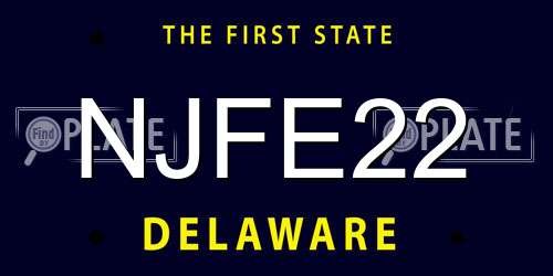 NJFE22 Delaware License Plate