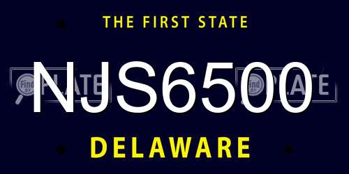 NJS6500 Delaware License Plate