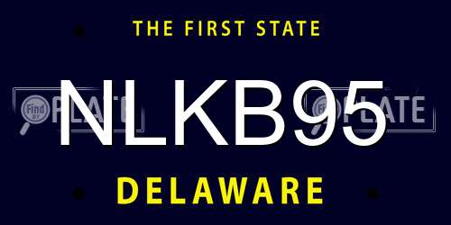 NLKB95 Delaware License Plate