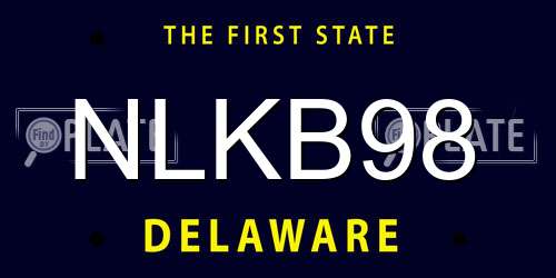 NLKB98 Delaware License Plate
