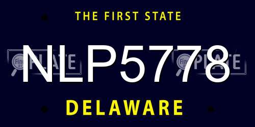 NLP5778 Delaware License Plate
