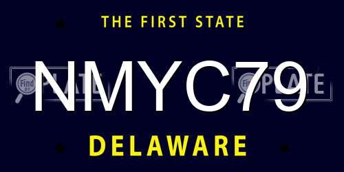 NMYC79 Delaware License Plate
