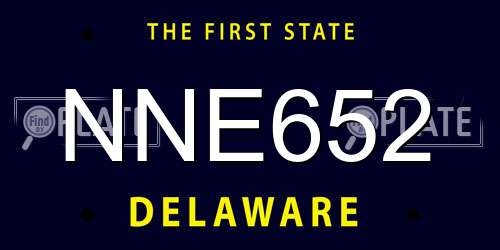 NNE652 Delaware License Plate